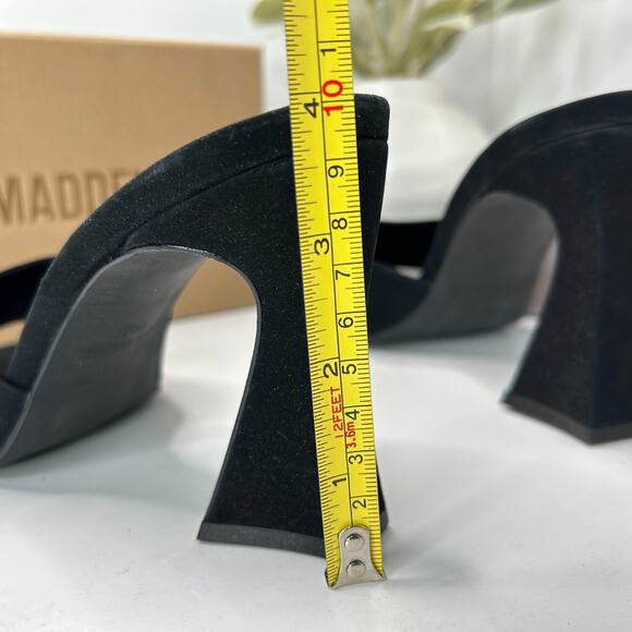 Steve Madden Fairfax Suede Heeled Slip On Sandal Black Women's 8.5 M Witchycore - Picture 6 of 12